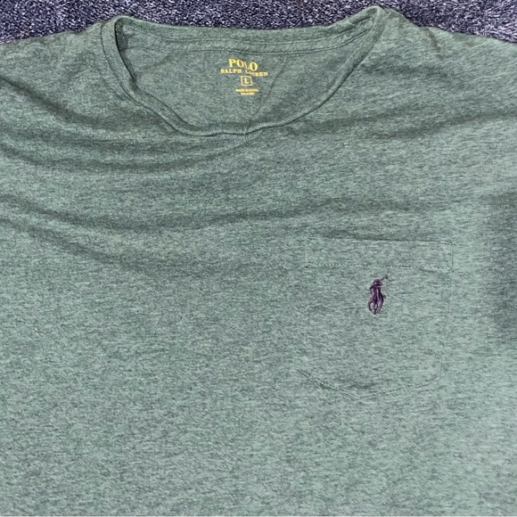 Polo by Ralph Lauren Men's Olive Long Sleeve Tee - Picture 3 of 3